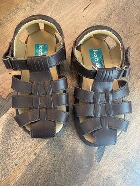 Children's Brown Leather Fisherman Sandals - Scott David